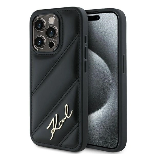 Kup Etui Karl Lagerfeld KLHCP13XPQDSMGK Apple iPhone 13 Pro Max hardcase Diagonal Quilted Script černý/black - KLD2117 - {ean13} - Sklep Home Screen