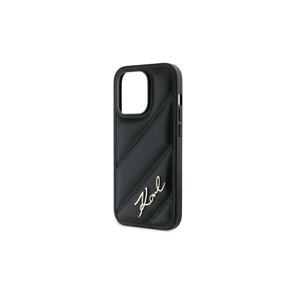 Etui Karl Lagerfeld KLHCP13XPQDSMGK Apple iPhone 13 Pro Max hardcase Diagonal Quilted Script czarny/black