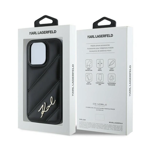 Kup Etui Karl Lagerfeld KLHCP13XPQDSMGK Apple iPhone 13 Pro Max hardcase Diagonal Quilted Script černý/black - KLD2117 - {ean13} - Sklep Home Screen