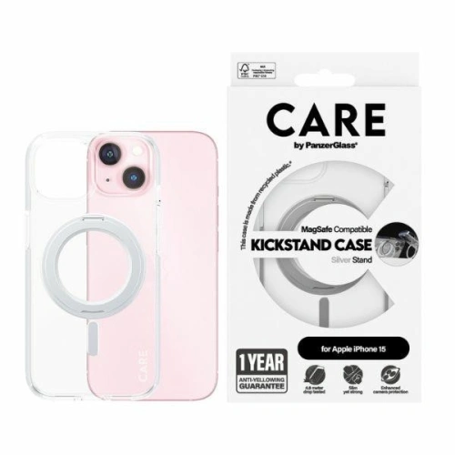 Kup Etui CARE by PanzerGlass Kickstand Case Apple iPhone 15/14/13 MagSafe srebrny/silver - PZG658 - {ean13} - Sklep Home Screen