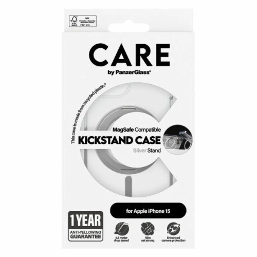 Kup Etui CARE by PanzerGlass Kickstand Case Apple iPhone 15/14/13 MagSafe srebrny/silver - PZG658 - {ean13} - Sklep Home Screen