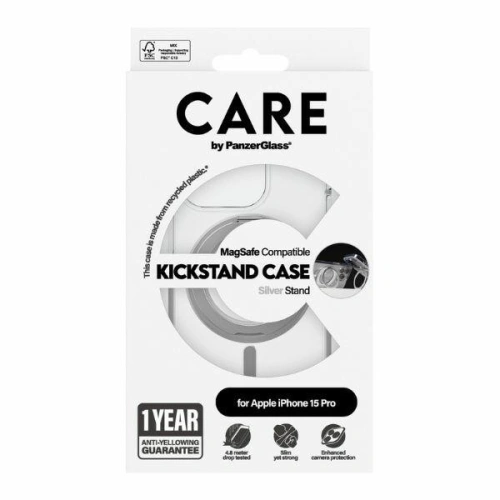 Kup Etui CARE by PanzerGlass Kickstand Case Apple iPhone 15 Pro MagSafe srebrny/silver - PZG660 - {ean13} - Sklep Home Screen