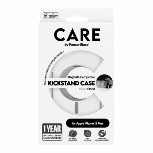 Kup Etui CARE by PanzerGlass Kickstand Case Apple iPhone 15 Pro Max MagSafe srebrny/silver - PZG661 - {ean13} - Sklep Home Screen