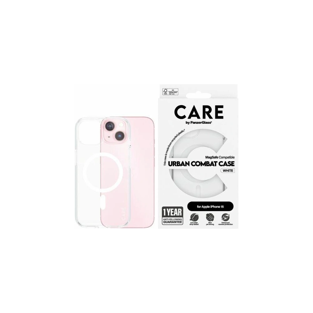 Etui CARE by PanzerGlass Urban Combat Case Apple iPhone 15/14/13 MagSafe biały/white