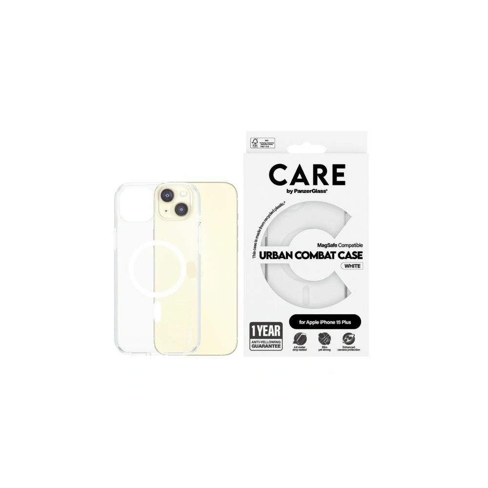 Etui CARE by PanzerGlass Urban Combat Case Apple iPhone 15 Plus / 14 Plus MagSafe biały/white