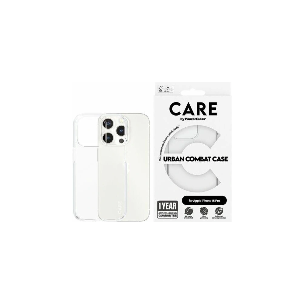 Etui CARE by PanzerGlass Urban Combat Case Apple iPhone 15 Pro przezroczysty/transparent