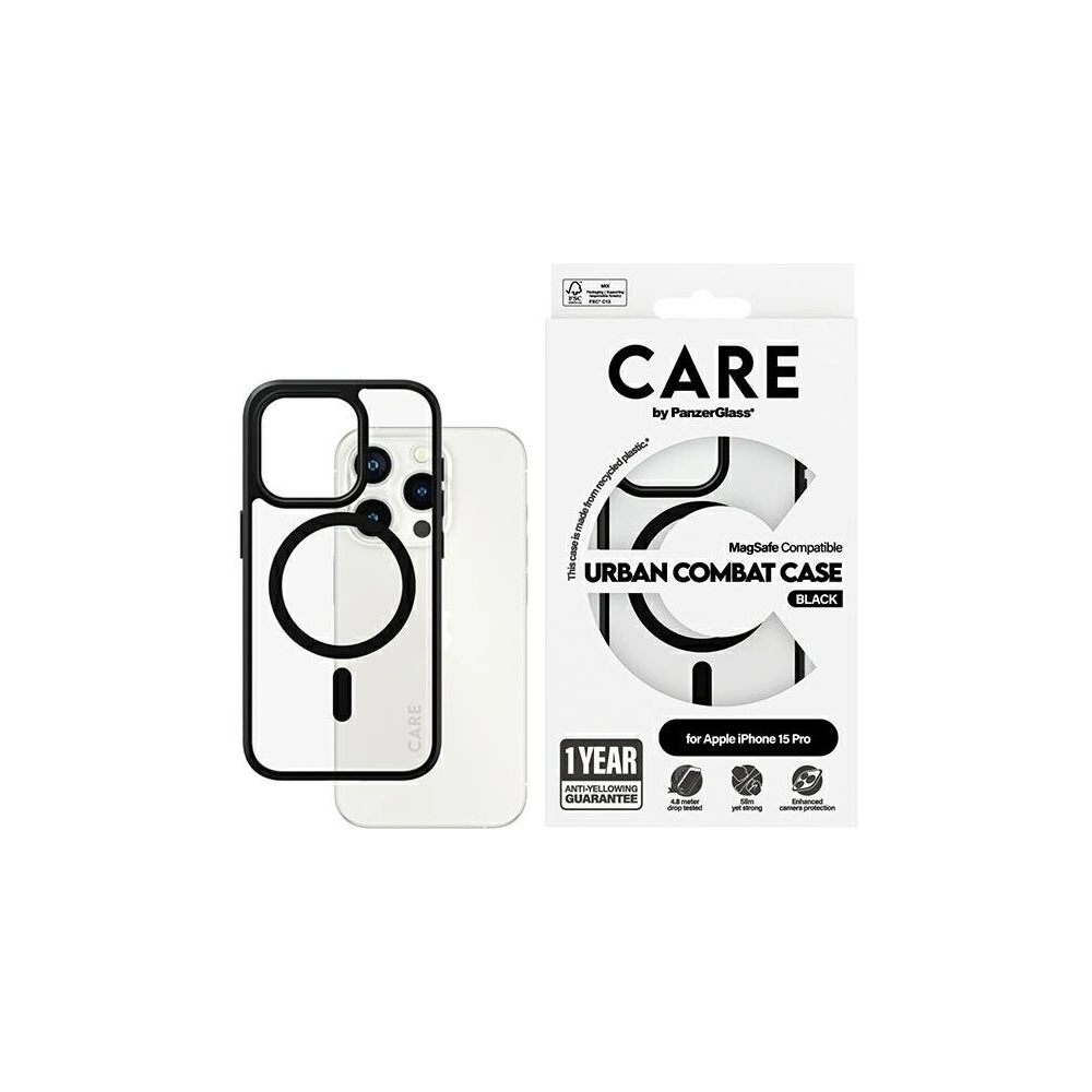 Etui CARE by PanzerGlass Urban Combat Case Apple iPhone 15 Pro MagSafe czarny/black