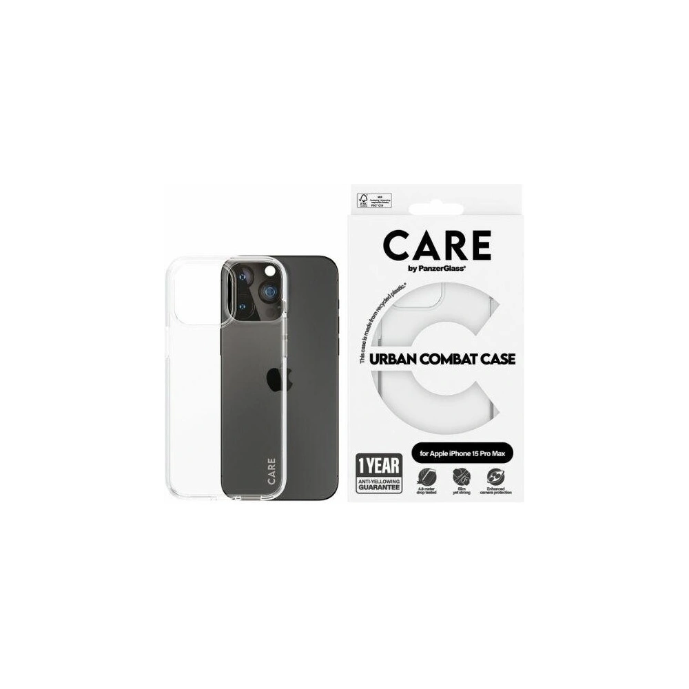 Etui CARE by PanzerGlass Urban Combat Case Apple iPhone 15 Pro Max przezroczysty/transparent