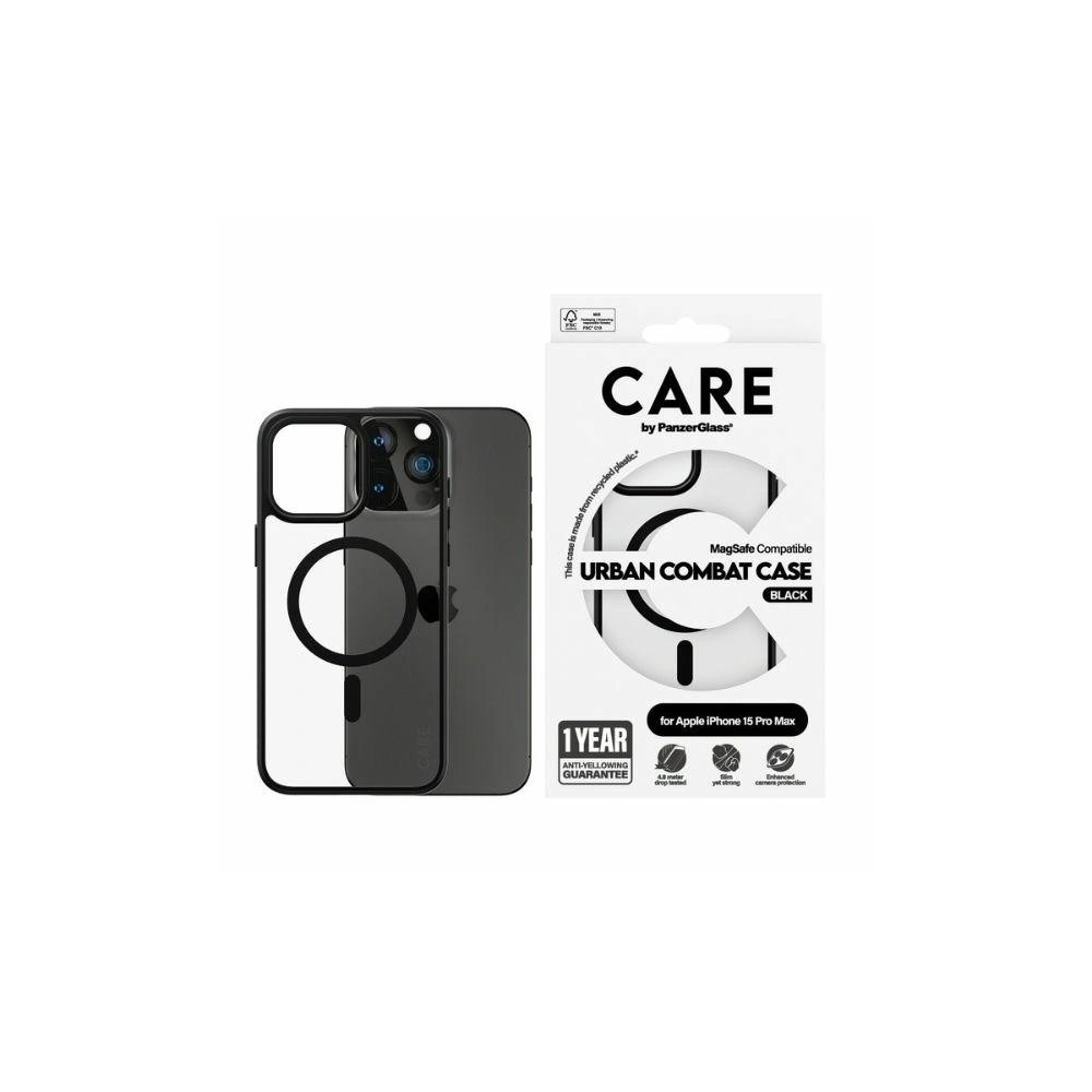 Etui CARE by PanzerGlass Urban Combat Case Apple iPhone 15 Pro Max MagSafe czarny/black