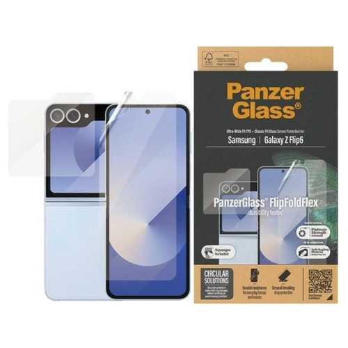 Kup Zestaw folia + szkło PanzerGlass Bundle 2in1 Samsung Galaxy Z Flip6 Screen Protector Ultra Wide-Fit + TPU Classic Fit - PZG678 - {ean13} - Sklep Home Screen