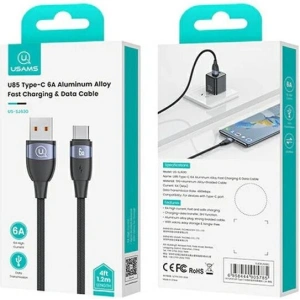 Kabel USAMS U85 USB-A / USB-C 6A 1.2m Fast Charging czarny/black