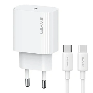 Kup Ładowarka sieciowa USAMS CC226 T65 PD 20W Fast Charging + kabel USB-C / USB-C 60W biały/white - USA1144 - {ean13} - Sklep Home Screen