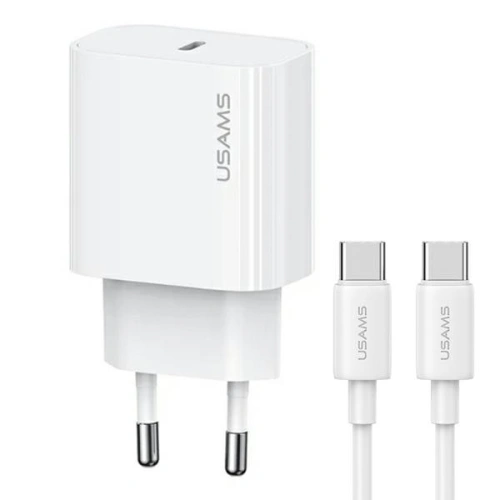 Kup Ładowarka sieciowa USAMS CC226 T65 PD 20W Fast Charging + kabel USB-C / USB-C 60W biały/white - USA1144 - {ean13} - Sklep Home Screen
