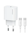 Ładowarka sieciowa USAMS CC226 T65 PD 20W Fast Charging + kabel USB-C / USB-C 60W biały/white