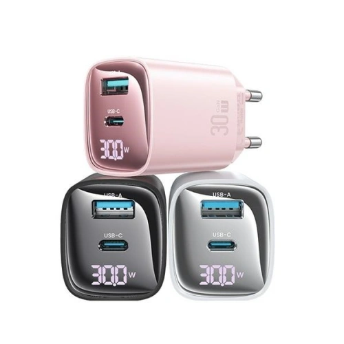 Kup USAMS CC229 Netzladegerät USB-A, USB-C 30W GaN Schnellladung XC-Serie weiß - USA1145 - {ean13} - Sklep Home Screen