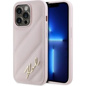 Kup Etui Karl Lagerfeld KLHCP14LPQDSMGP Apple iPhone 14 Pro hardcase Diagonal Quilted Script różowy/pink - KLD2119 - {ean13} - Sklep Home Screen