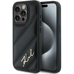 Kup Etui Karl Lagerfeld KLHCP14SPQDSMGK Apple iPhone 14 / 15 / 13 hardcase Diagonal Quilted Script czarny/black - KLD2120 - {ean13} - Sklep Home Screen
