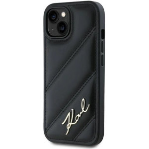 Kup Etui Karl Lagerfeld KLHCP14SPQDSMGK Apple iPhone 14 / 15 / 13 hardcase Diagonal Quilted Script czarny/black - KLD2120 - {ean13} - Sklep Home Screen