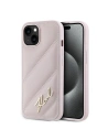Etui Karl Lagerfeld KLHCP14SPQDSMGP Apple iPhone 14 / 15 / 13 keménytok Diagonális Steppelt Írás rózsaszín/pink