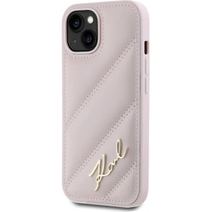 Kup Etui Karl Lagerfeld KLHCP14SPQDSMGP Apple iPhone 14 / 15 / 13 keménytok Diagonális Steppelt Írás rózsaszín/pink - KLD2121 - {ean13} - Sklep Home Screen