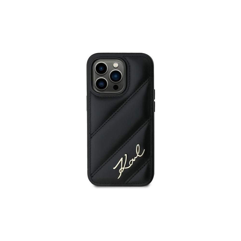 Etui Karl Lagerfeld KLHCP14XPQDSMGK Apple iPhone 14 Pro Max hardcase Diagonal Quilted Script czarny/black