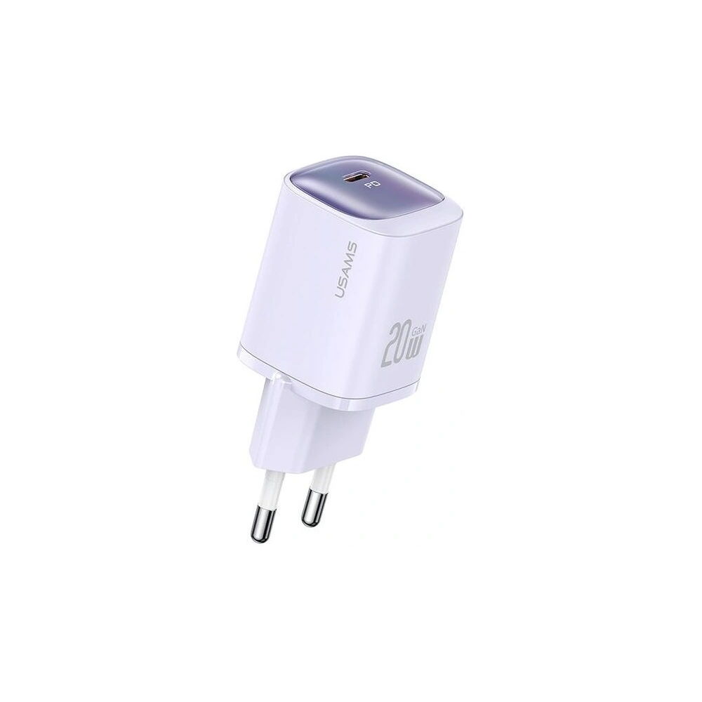 Ładowarka sieciowa USAMS CC248 USB-C 20W GaN Fast Charging HC Series fioletowy/purple