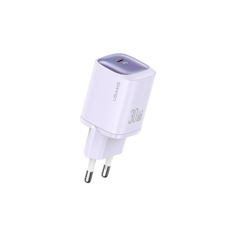 Ładowarka sieciowa USAMS CC251 USB-C 30W GaN Fast Charging HC Series fioletowy/purple