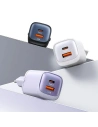 USAMS CC254 USB-A, USB-C 30W GaN Gyors Töltő HC Sorozat, lila/purple