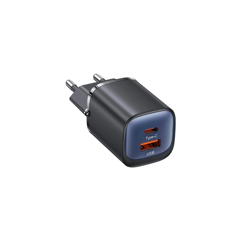 Ładowarka sieciowa USAMS CC254 USB-A, USB-C 30W GaN Fast Charging HC Series fioletowy/purple