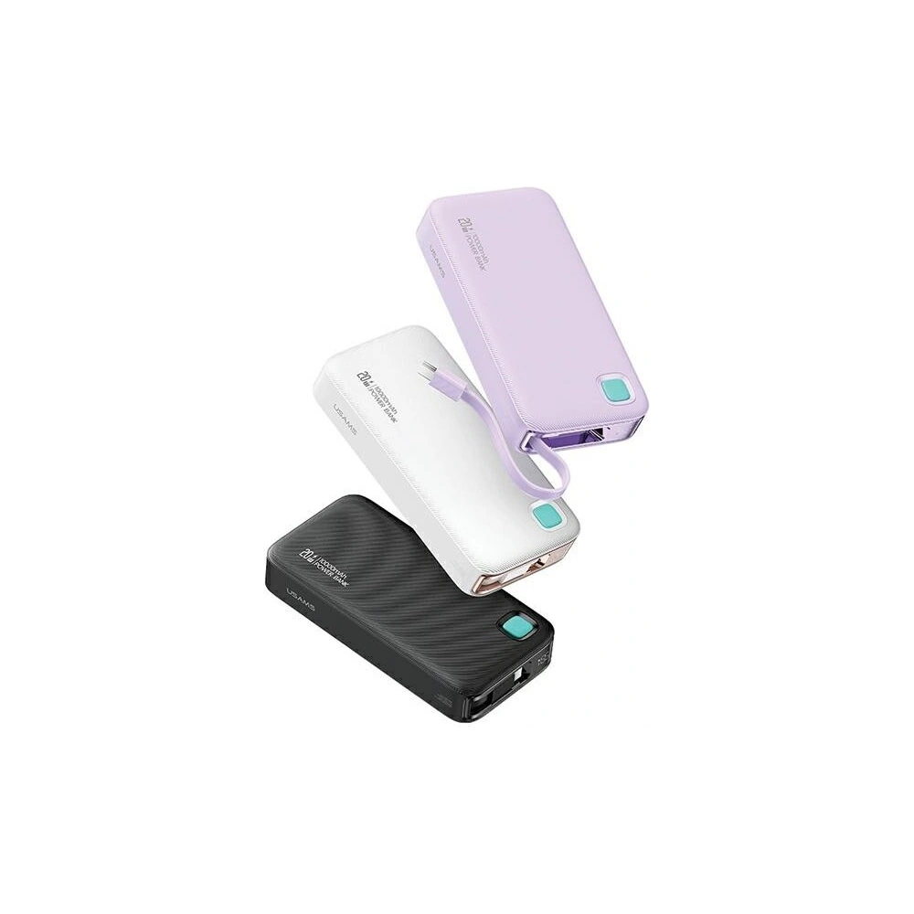 Powerbank USAMS 10000 mAh PD 20W Fast Charge XY Series  + kabel USB-C biały/white