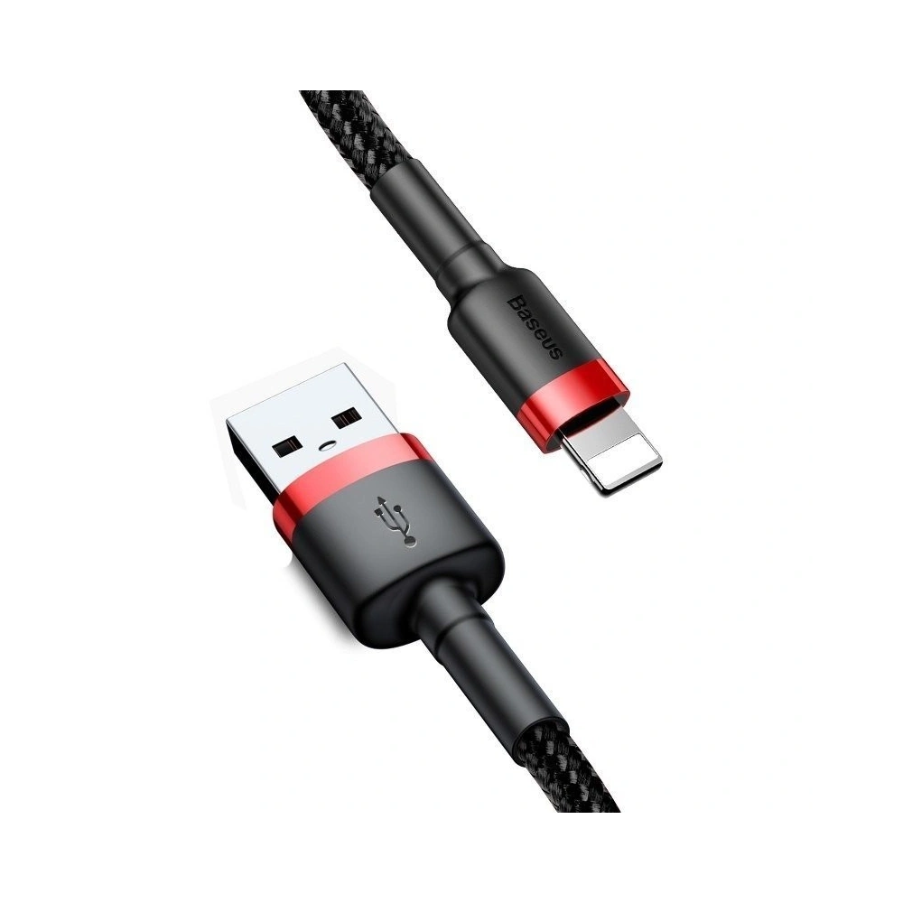 Kabel Lightning USB Baseus Cafule 2,4A 0,5m (czarno-czerwony)