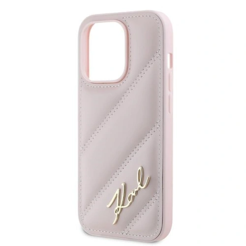 Kup Etui Karl Lagerfeld KLHCP14XPQDSMGP Apple iPhone 14 Pro Max hardcase Diagonal Quilted Script różowy/pink - KLD2123 - {ean13} - Sklep Home Screen