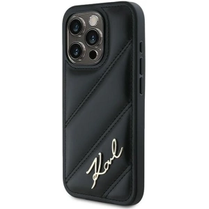 Kup Etui Karl Lagerfeld KLHCP15LPQDSMGK Apple iPhone 15 Pro hardcase Diagonal Quilted Script czarny/black - KLD2124 - {ean13} - Sklep Home Screen