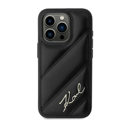 Kup Etui Karl Lagerfeld KLHCP15LPQDSMGK Apple iPhone 15 Pro hardcase Diagonal Quilted Script czarny/black - KLD2124 - {ean13} - Sklep Home Screen