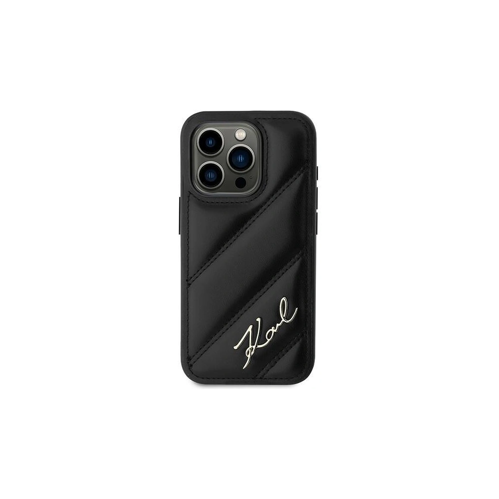 Etui Karl Lagerfeld KLHCP15LPQDSMGK Apple iPhone 15 Pro hardcase Diagonal Quilted Script czarny/black