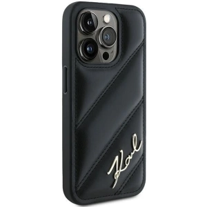 Kup Etui Karl Lagerfeld KLHCP15LPQDSMGK Apple iPhone 15 Pro hardcase Diagonal Quilted Script czarny/black - KLD2124 - {ean13} - Sklep Home Screen