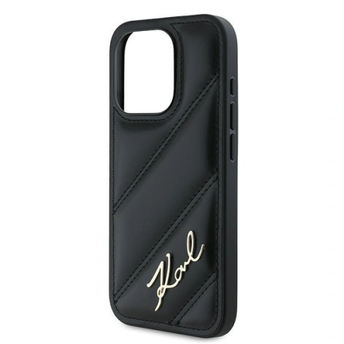 Kup Etui Karl Lagerfeld KLHCP15LPQDSMGK Apple iPhone 15 Pro hardcase Diagonal Quilted Script czarny/black - KLD2124 - {ean13} - Sklep Home Screen