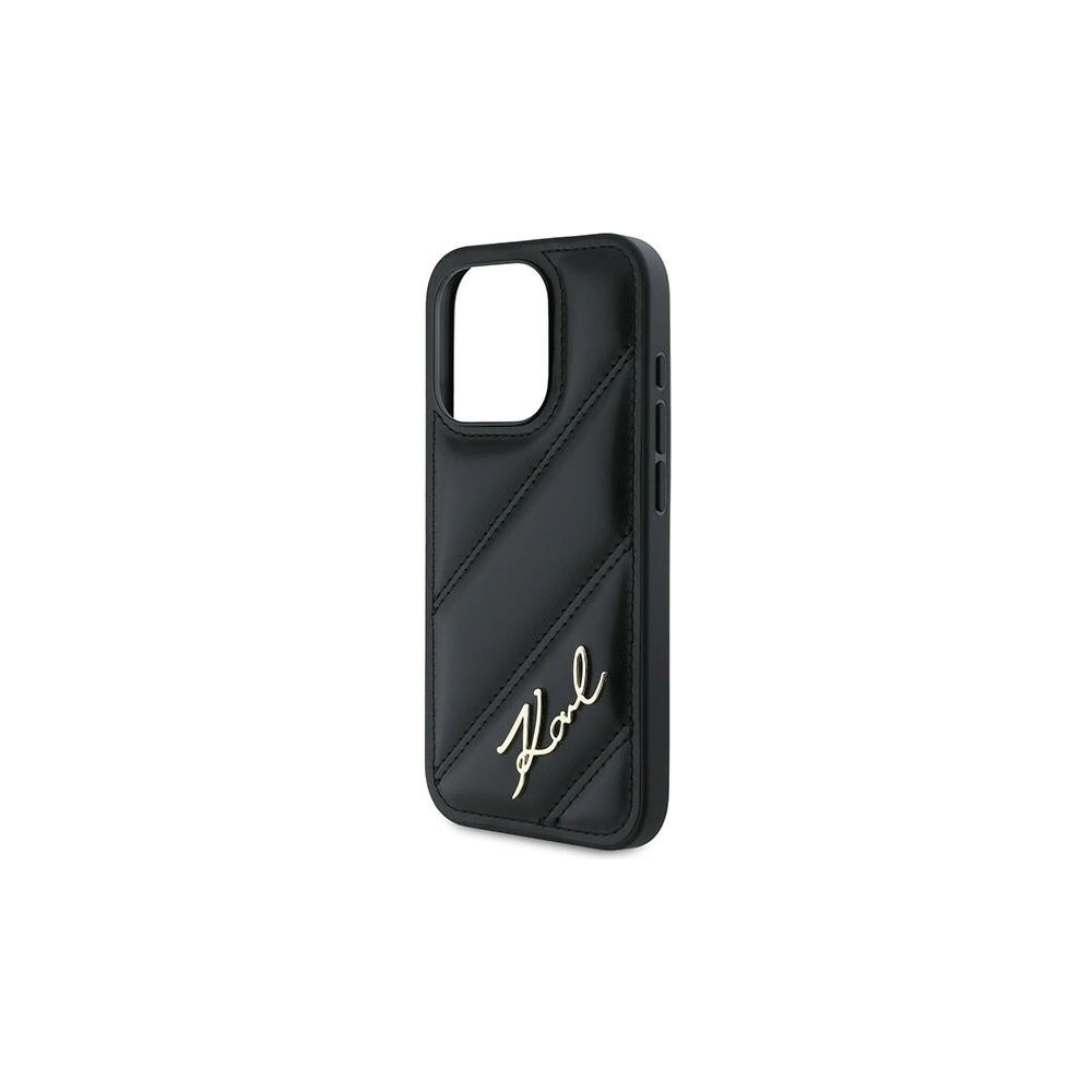 Etui Karl Lagerfeld KLHCP15LPQDSMGK Apple iPhone 15 Pro hardcase Diagonal Quilted Script czarny/black