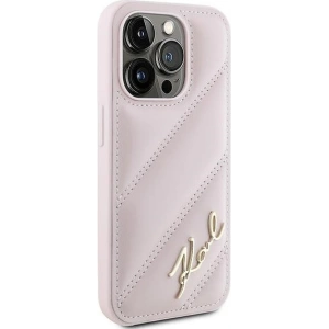 Kup Etui Karl Lagerfeld KLHCP15LPQDSMGP Apple iPhone 15 Pro hardcase Diagonal Quilted Script różowy/pink - KLD2125 - {ean13} - Sklep Home Screen