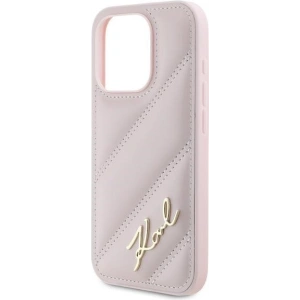 Kup Case Karl Lagerfeld KLHCP15LPQDSMGP Apple iPhone 15 Pro Hardcase Diagonal Quilted Script rosa/pink - KLD2125 - {ean13} - Sklep Home Screen