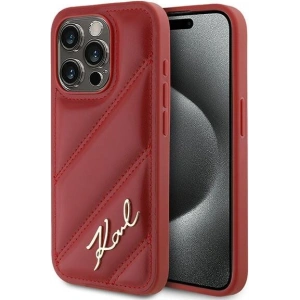 Kup Etui Karl Lagerfeld KLHCP15LPQDSMGR Apple iPhone 15 Pro hardcase Diagonal Quilted Script czerwony/red - KLD2126 - {ean13} - Sklep Home Screen