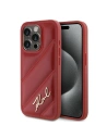 Etui Karl Lagerfeld KLHCP15LPQDSMGR Apple iPhone 15 Pro kemény tok Diagonális Steppelt Felirat piros/red