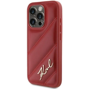 Kup Etui Karl Lagerfeld KLHCP15LPQDSMGR Apple iPhone 15 Pro hardcase Diagonal Quilted Script czerwony/red - KLD2126 - {ean13} - Sklep Home Screen