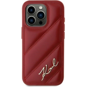 Kup Etui Karl Lagerfeld KLHCP15LPQDSMGR Apple iPhone 15 Pro hardcase Diagonal Quilted Script czerwony/red - KLD2126 - {ean13} - Sklep Home Screen