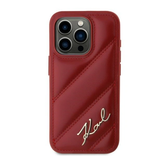 Kup Etui Karl Lagerfeld KLHCP15LPQDSMGR Apple iPhone 15 Pro hardcase Diagonal Quilted Script czerwony/red - KLD2126 - {ean13} - Sklep Home Screen