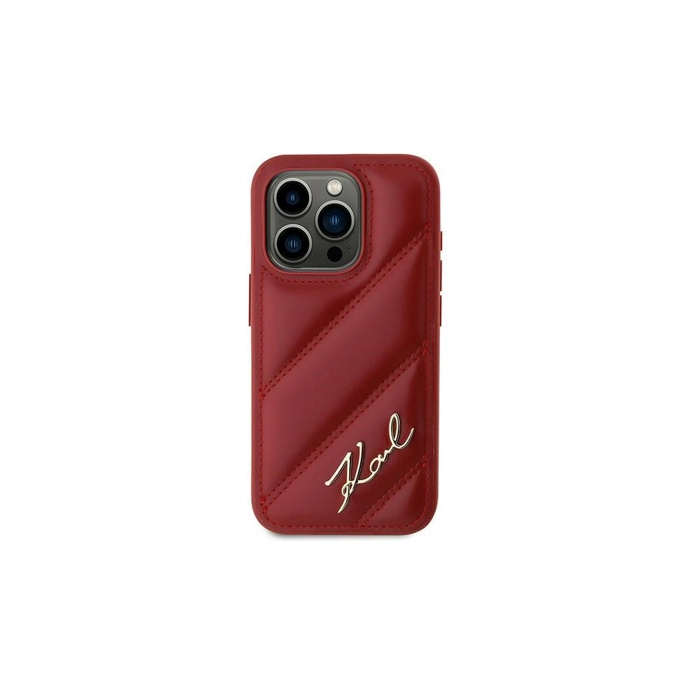 Etui Karl Lagerfeld KLHCP15LPQDSMGR Apple iPhone 15 Pro hardcase Diagonal Quilted Script czerwony/red