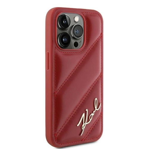 Kup Etui Karl Lagerfeld KLHCP15LPQDSMGR Apple iPhone 15 Pro hardcase Diagonal Quilted Script czerwony/red - KLD2126 - {ean13} - Sklep Home Screen