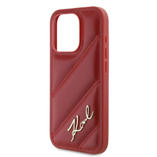 Kup Etui Karl Lagerfeld KLHCP15LPQDSMGR Apple iPhone 15 Pro hardcase Diagonal Quilted Script czerwony/red - KLD2126 - {ean13} - Sklep Home Screen