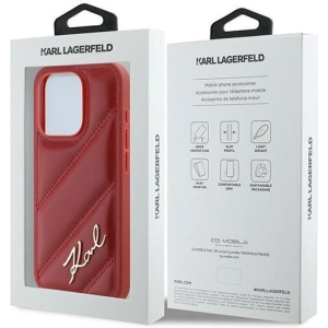 Kup Etui Karl Lagerfeld KLHCP15LPQDSMGR Apple iPhone 15 Pro hardcase Diagonal Quilted Script czerwony/red - KLD2126 - {ean13} - Sklep Home Screen