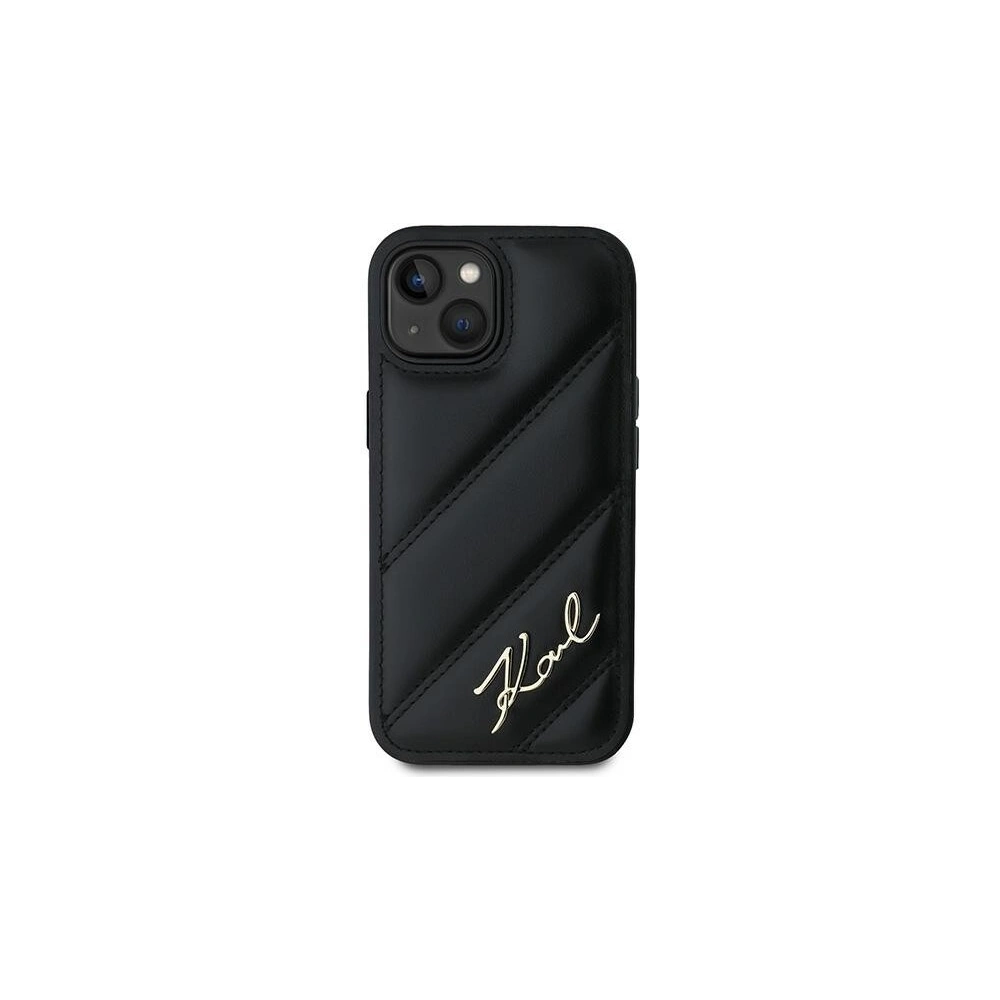 Etui Karl Lagerfeld KLHCP15MPQDSMGK Apple iPhone 15 Plus / 14 Plus hardcase Diagonal Quilted Script czarny/black